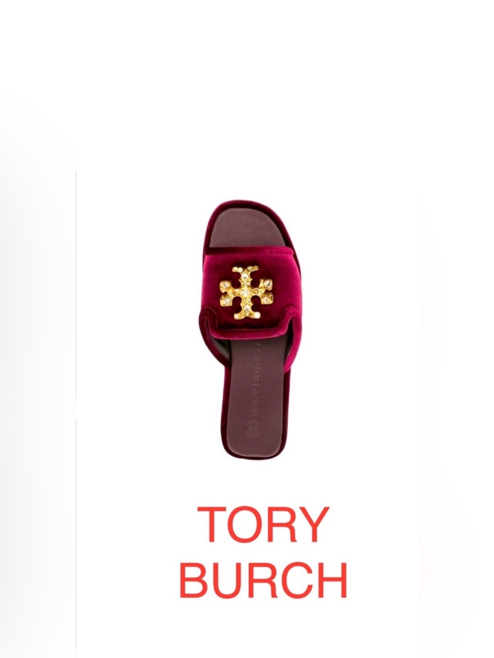 NWT Tory Burch Embellished Logo Velvet Scandals, Be summer ready with this.